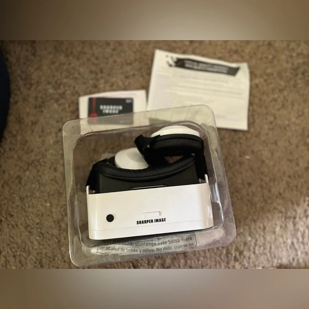Sharper Image Black Virtual Reality Headset With Built-in Headphones